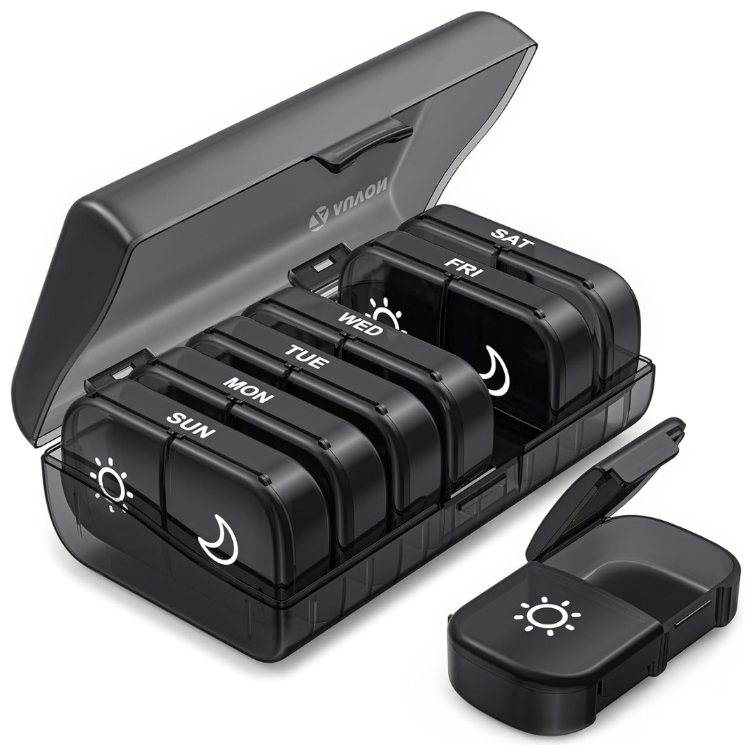 Auvon 2 Times A Day XL Weekly Pill Organizer