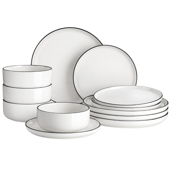 12-Piece Malacasa Modern Porcelain Dinnerware Set