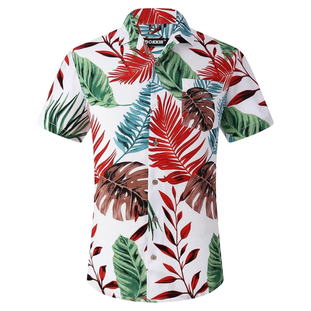 Men's Casual Tropical Hawaiian Floral Shirt