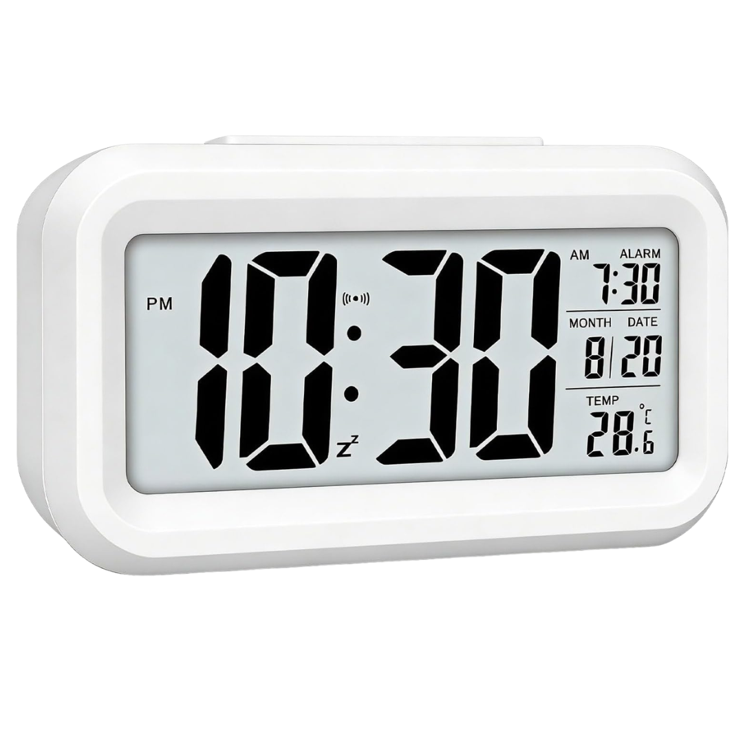 Battery-Powered Digital Alarm Clock With Night Light (Various)