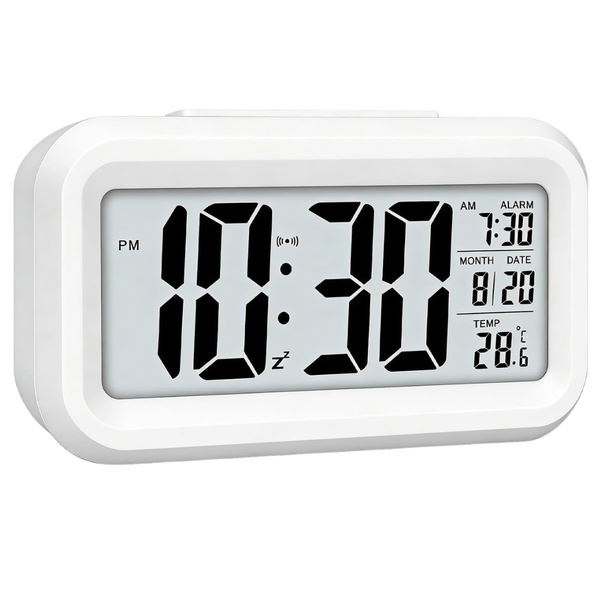Battery-Powered Digital Alarm Clock With Night Light (Various)