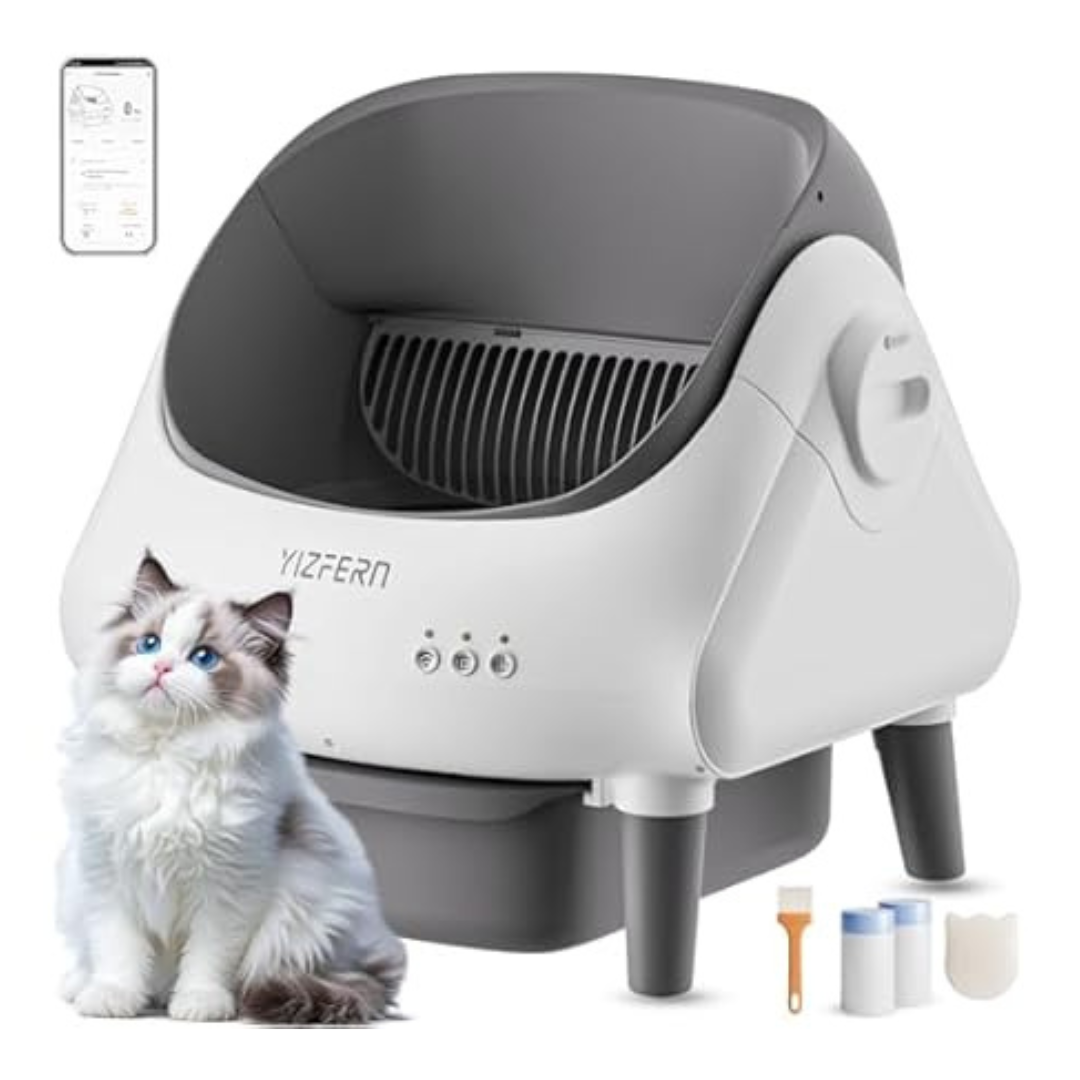 Smart Self-Cleaning Pet Litter Box With Safety Features