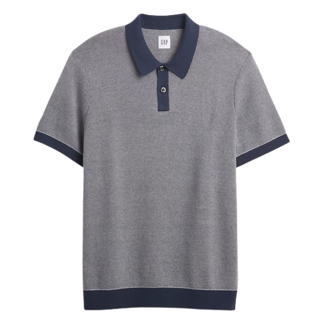 Gap Factory Men's Sweater Polo Shirt (Vintage Navy)