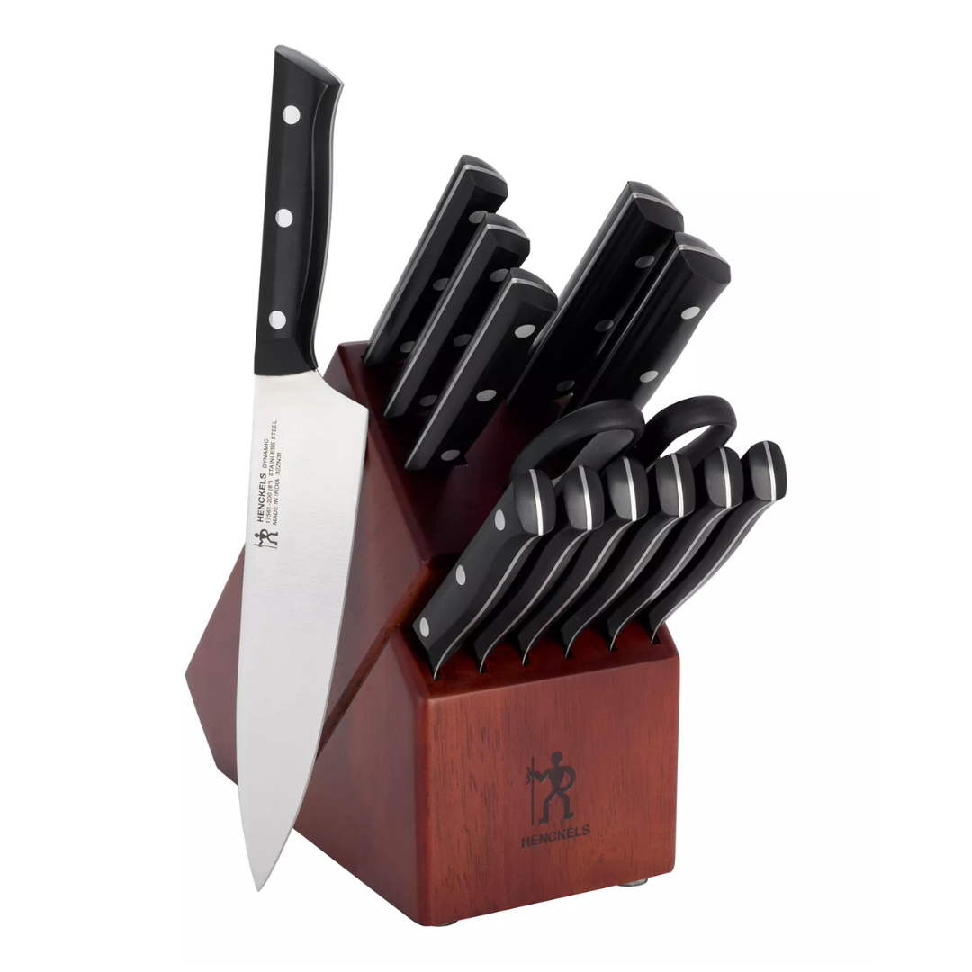 14-Piece J.A. Henckels Dynamic Stainless Steel Knife Block Set