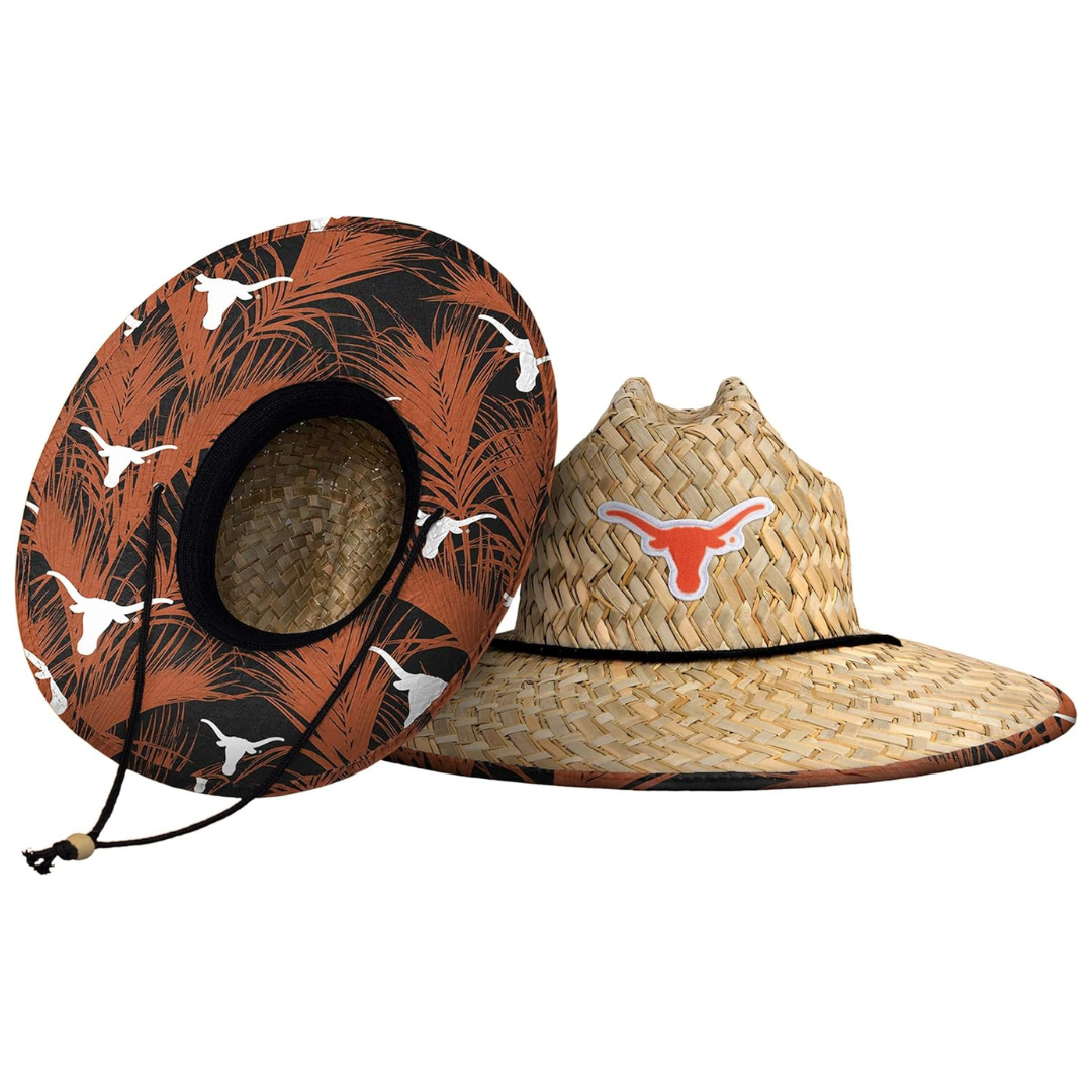 Mens NCAA College Team Logo Floral Lifeguard Beach Straw Sun Hat