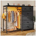 17 Stories 6 Drawer Dresser With Clothes Rack