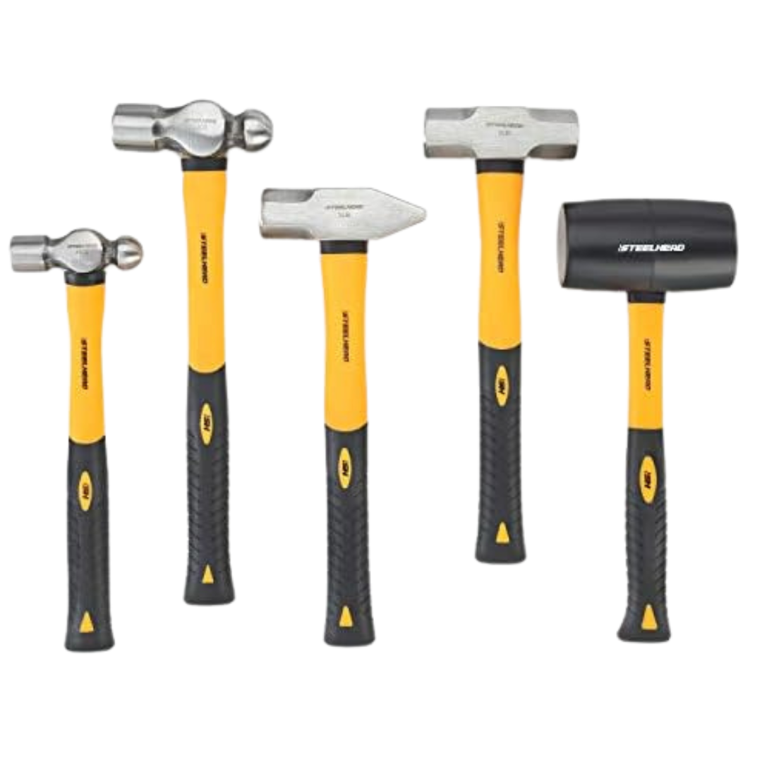 5-Piece Steelhead Fiberglass Handle Hammer & Mallet Set