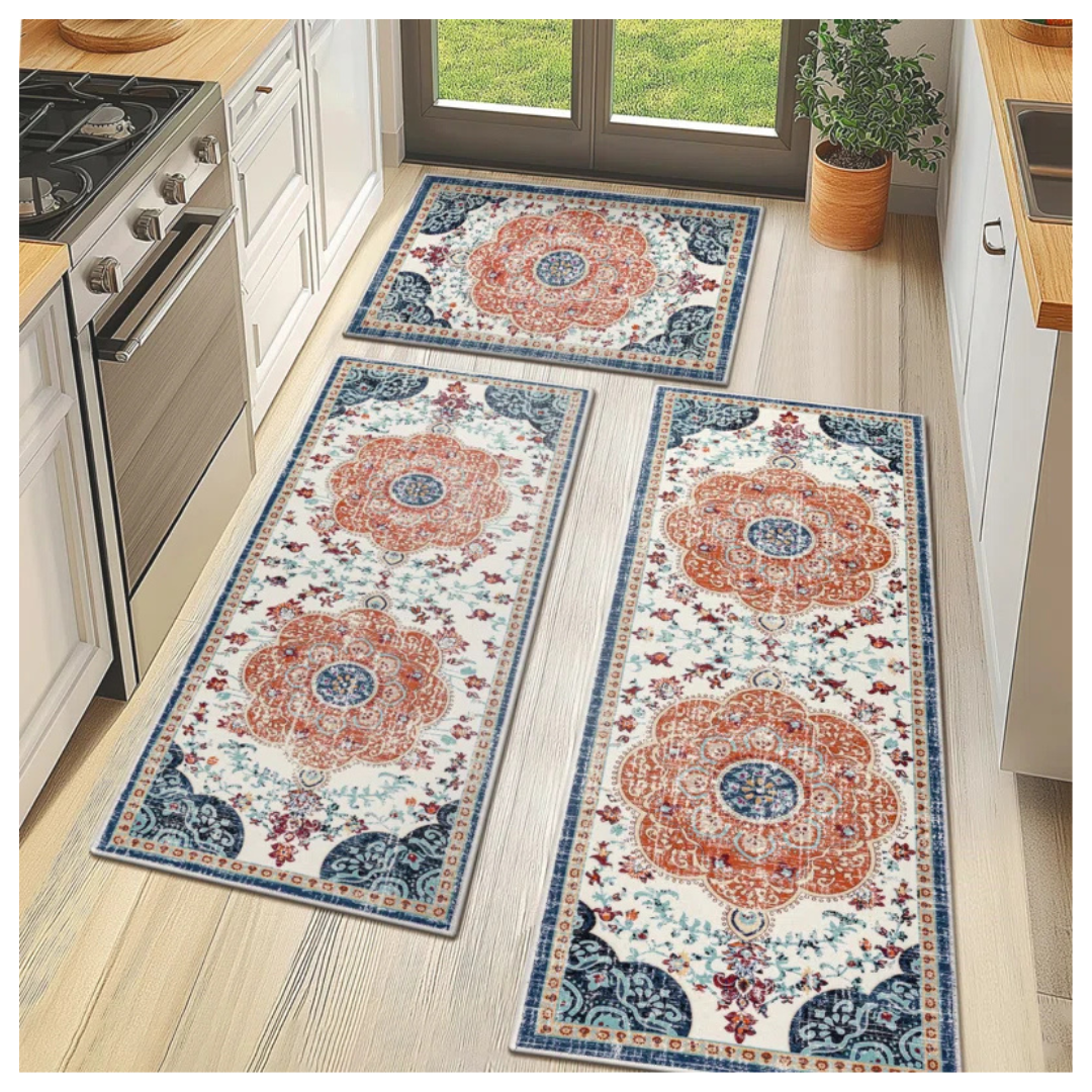Set Of 3 Charlton Home Machine Washable Non-Slip Kitchen Mat