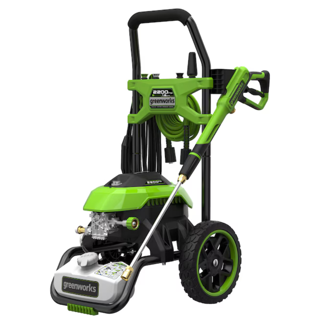 Greenworks 2200-PSI 1.2-GPM Cold Water Electric Pressure Washer W/4 Spray Tips