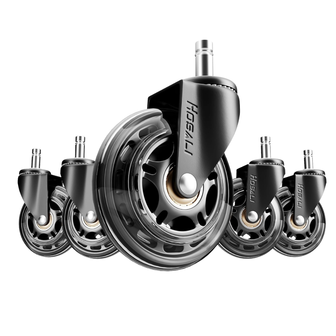 5-Pack 3" HOSALI Office Chair Caster Wheels