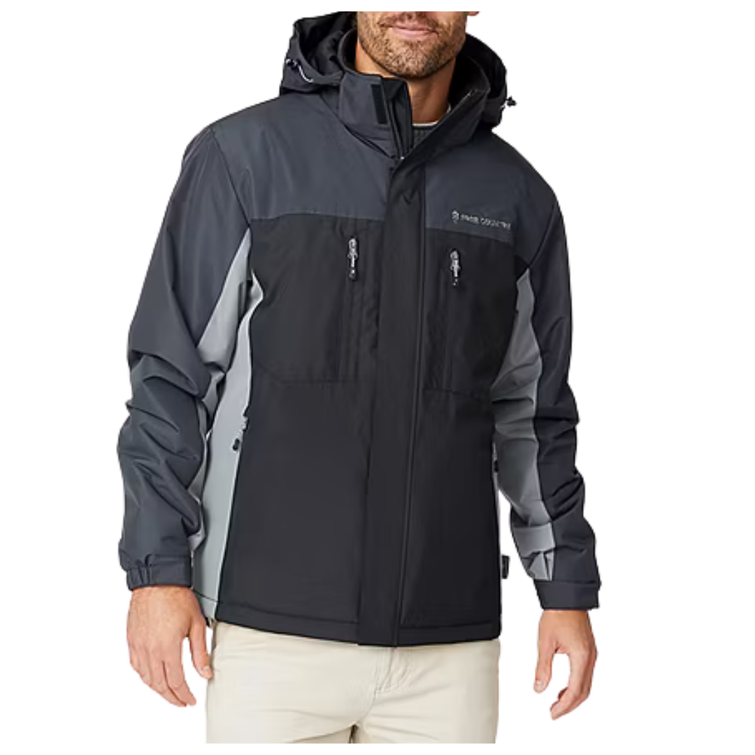Free Country Men's Water Resistant Midweight Hooded Ski Jacket