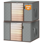 2-Pack 16-Gallon Clothes Storage Bags With Reinforced Handles