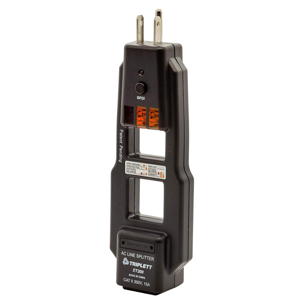 Triplett ET200 AC Line Splitter & GFCI Outlet/Receptacle Tester