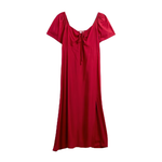 Gap Factory Women's Puff Sleeve Midi Dress (Burgundy Sled)
