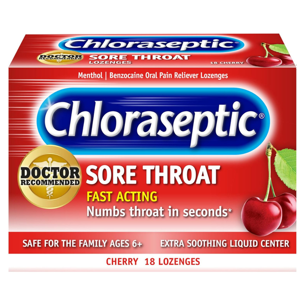 18-Count Chloraseptic Sore Throat Lozenges (Cherry)