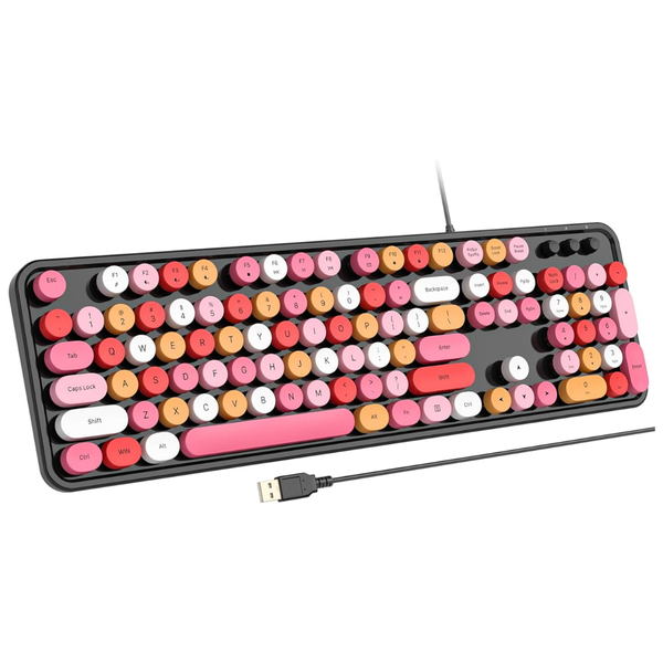 Retro Typewriter USB Wired Keyboard With Number Pad (Various)