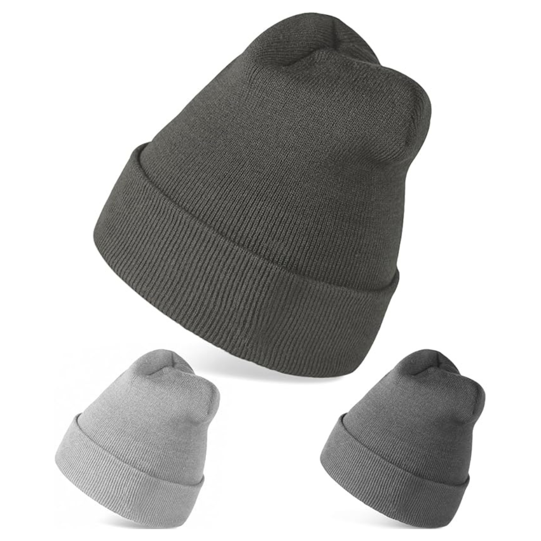 3-Pack Unisex Knitted Beanies Hats