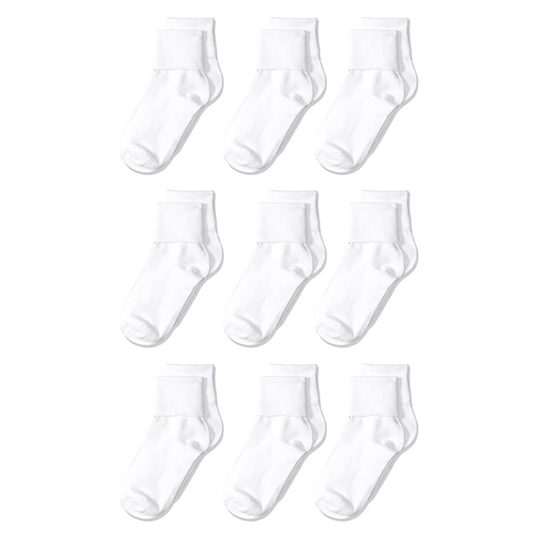9-Pairs Amazon Essentials Girls' Cotton Blend Ankle Socks