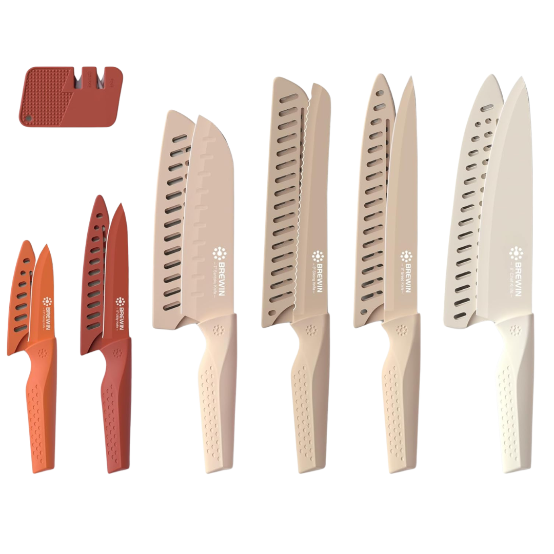 13-Piece Anti-Rust Kitchen Knife Set With Blade Guard