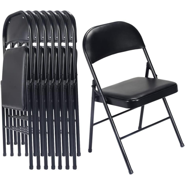 6-Pack Karl Home Portable Steel Frame Folding Chairs (330 lb Capacity )