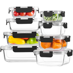 8-Count Borosilicate Glass Food Storage Containers With Lids