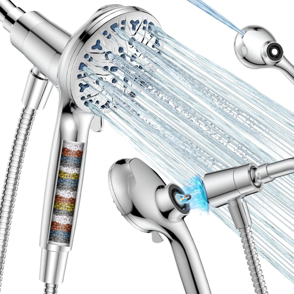 High Pressure Filtered Handheld Shower Head W/ 71" Shower Hose & 10-Mode