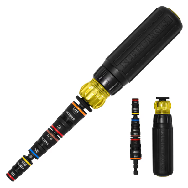 Klein Tools 7-in-1 SAE Impact Socket Set With Ratcheting Handle