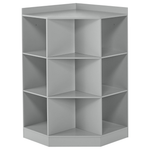 Kids Toy Storage Corner Cabinet With 6 Cubbies & 3 Angled Shelves
