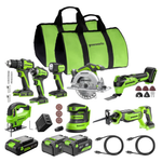 GREENWORKS 24V 8-Tool Combo Kit With 3 Batteries & Charger