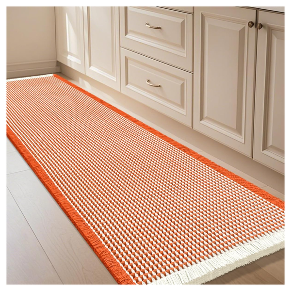 4' X 2' IM HOME Boho Woven Modern Waffle Bath Mat