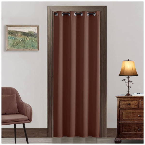 Privacy Blackout Brown Doorway Curtain 42" X 80"