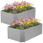 2-Pack Annzoe Durable Galvanized Steel Raised Garden Bed