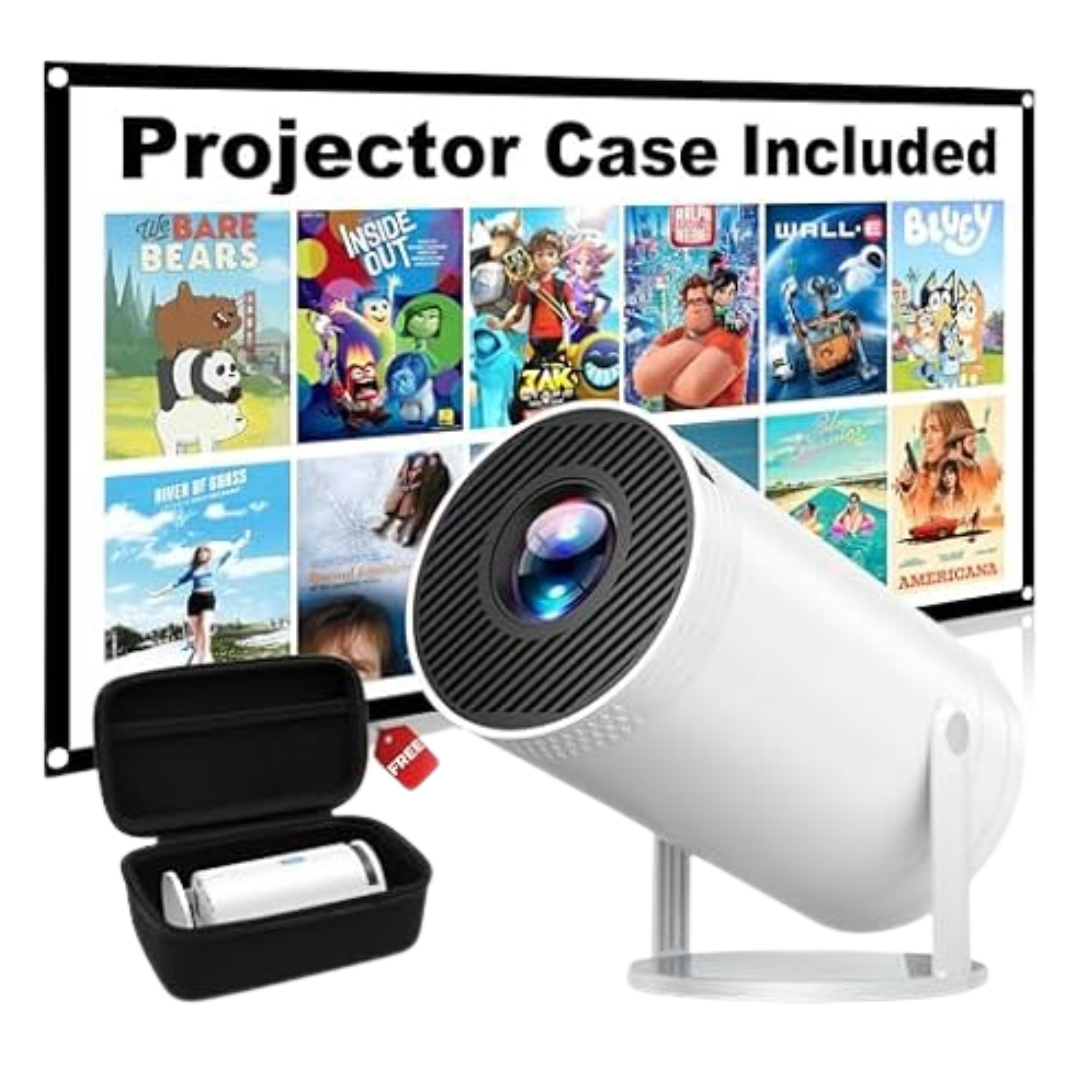 Mini Portable 4K Native 1080P Home Theater Projector With Case