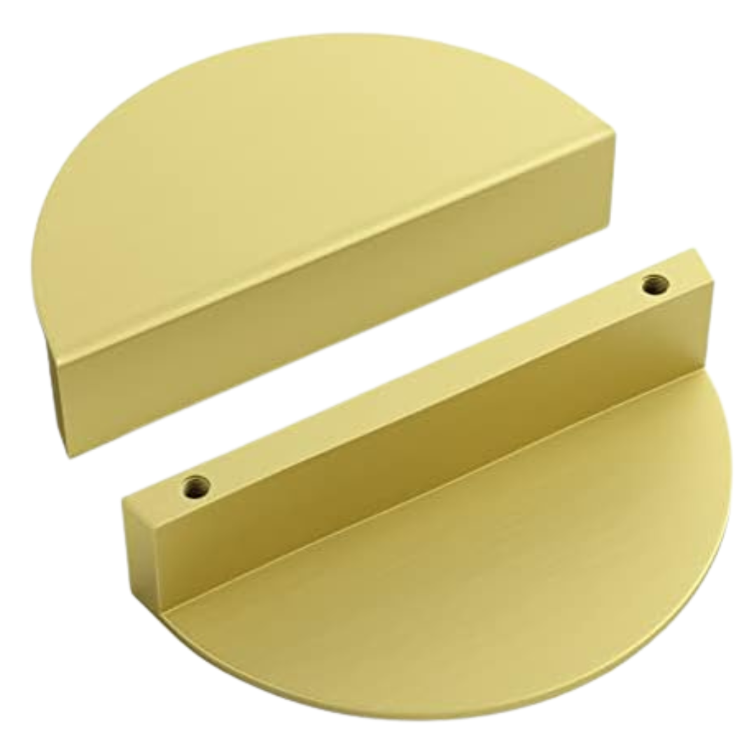 10-Pack 3" Half Moon Brass Edge Gold Cabinet Pulls
