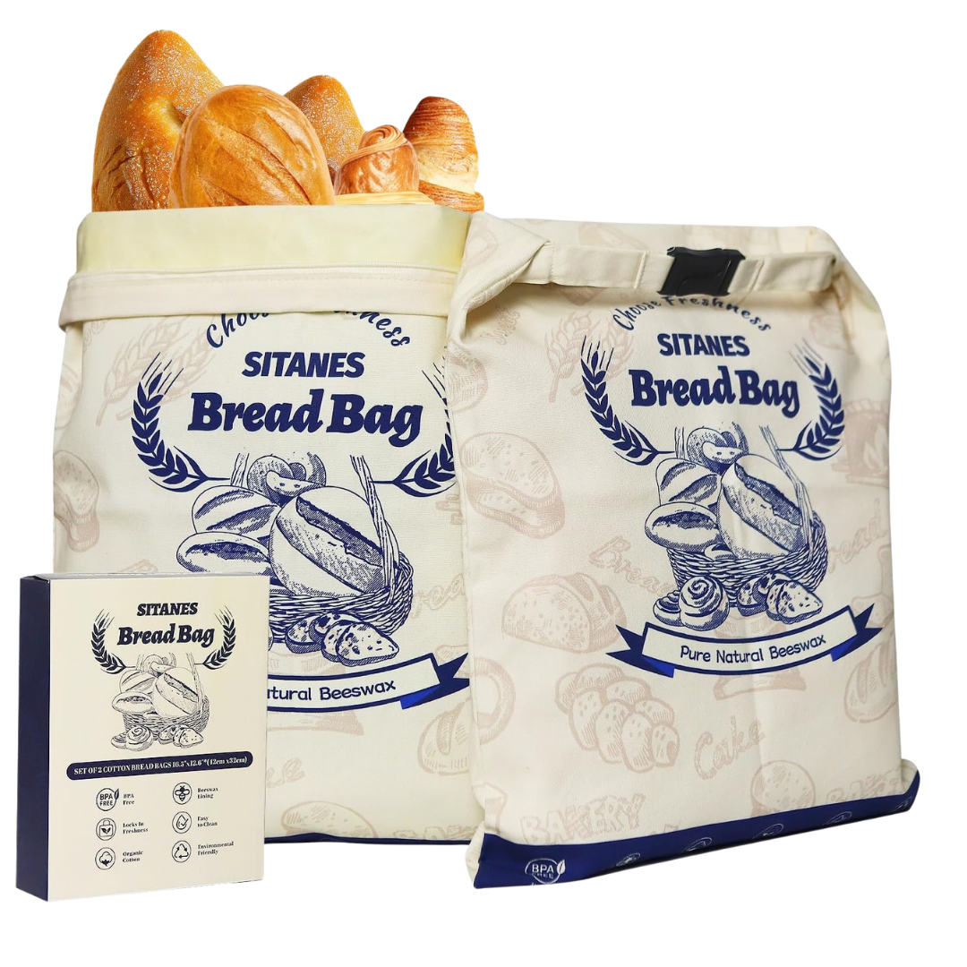 2-Pack 16.5" X 12.6" Reusable Beeswax Bread Bags