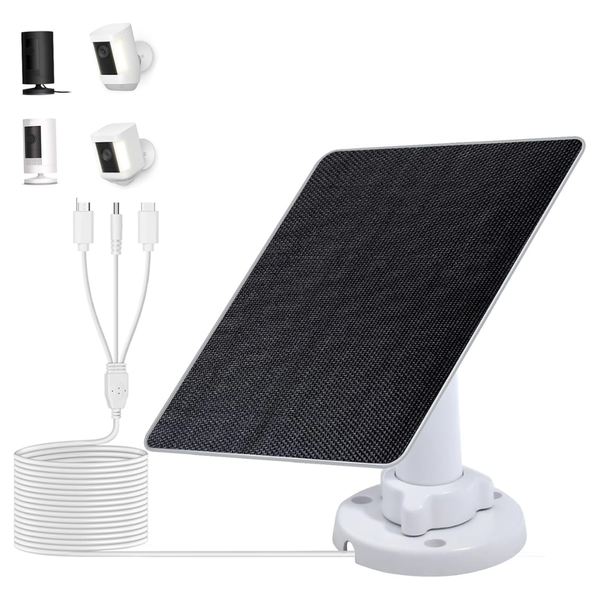 Eco-Worthy 5W 5V Solar Panel Charger Kit For Ring Outdoor Cameras