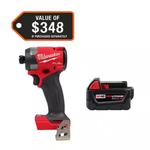 Milwaukee M18 FUEL 18V Brushless 1/4" Hex Impact Driver W/ 5.0 Ah Battery