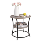 2-Tier 66lb Capacity Round Side Table With Storage