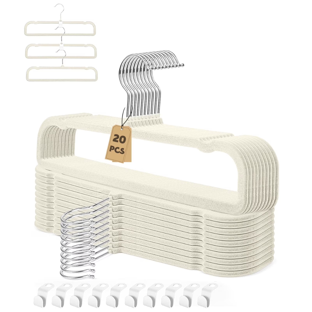 20-Pack 13.8" Thin Space Saving Pant Hangers