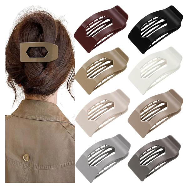 8-Pack Rokateam Glossy Neutral No-Slip Flat Hair Clips (Various)