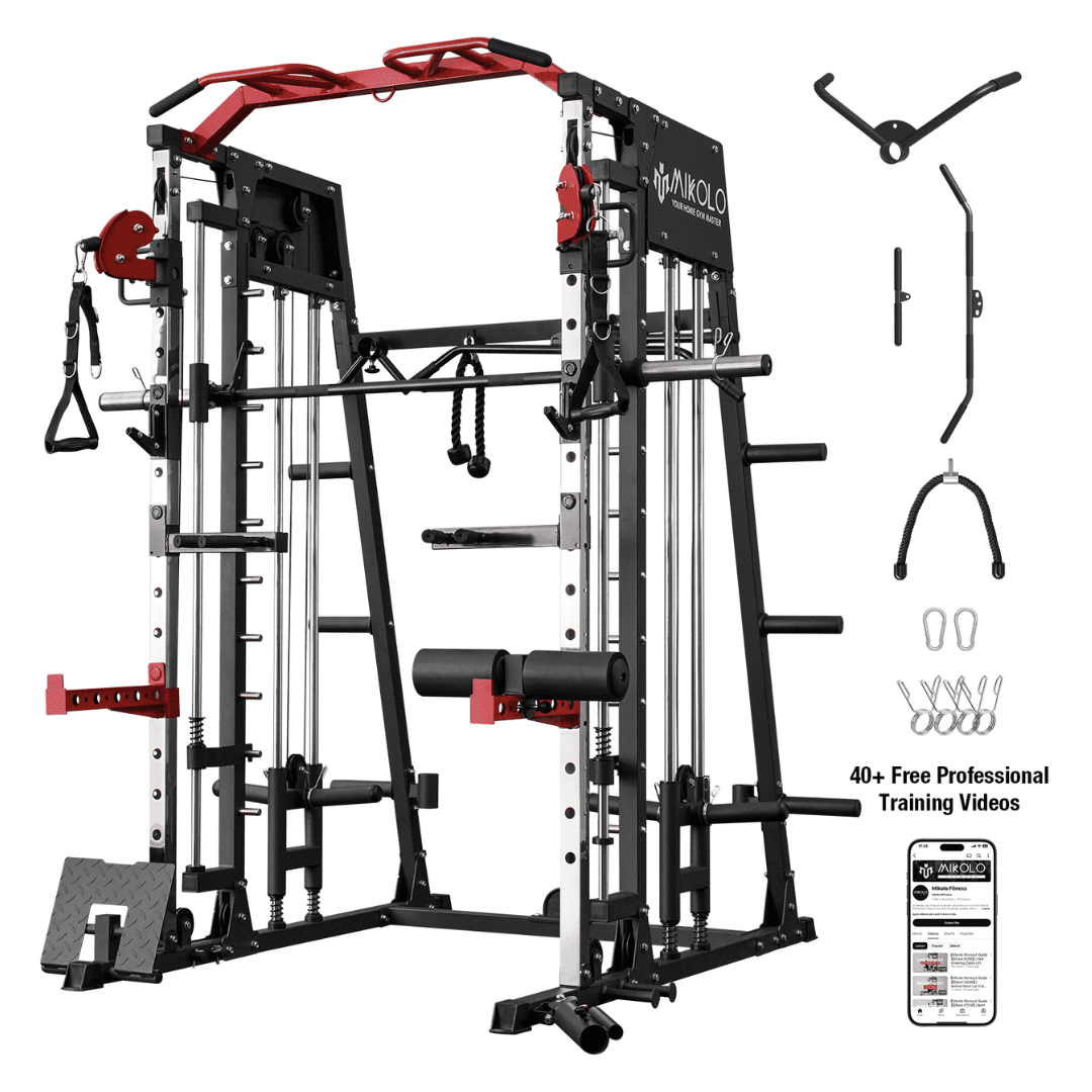Mikolo Smith Machine Home Gym With Cable Crossover