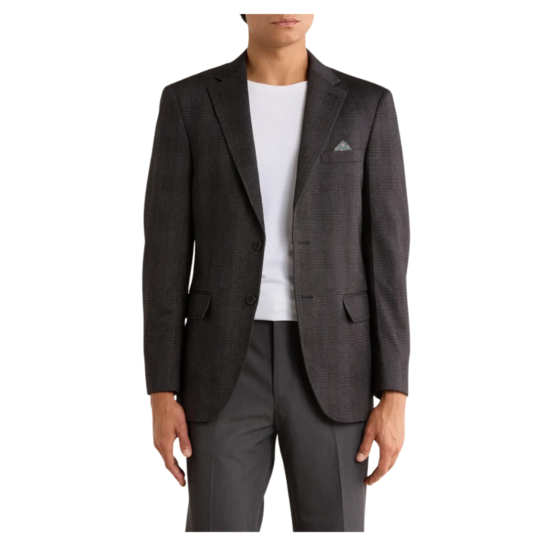 Lucky Brand Men's Glen Plaid Knit Sport Coat