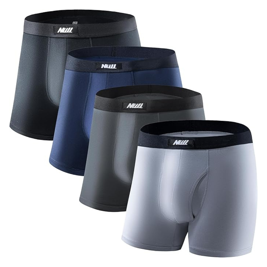 4-Pack Men's Modal Microfiber Trunks With Fly