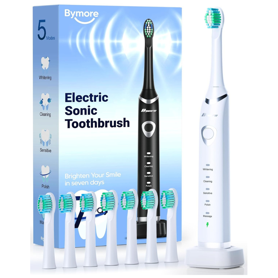Bymore Sonic Rechargeable Electric Toothbrush Set