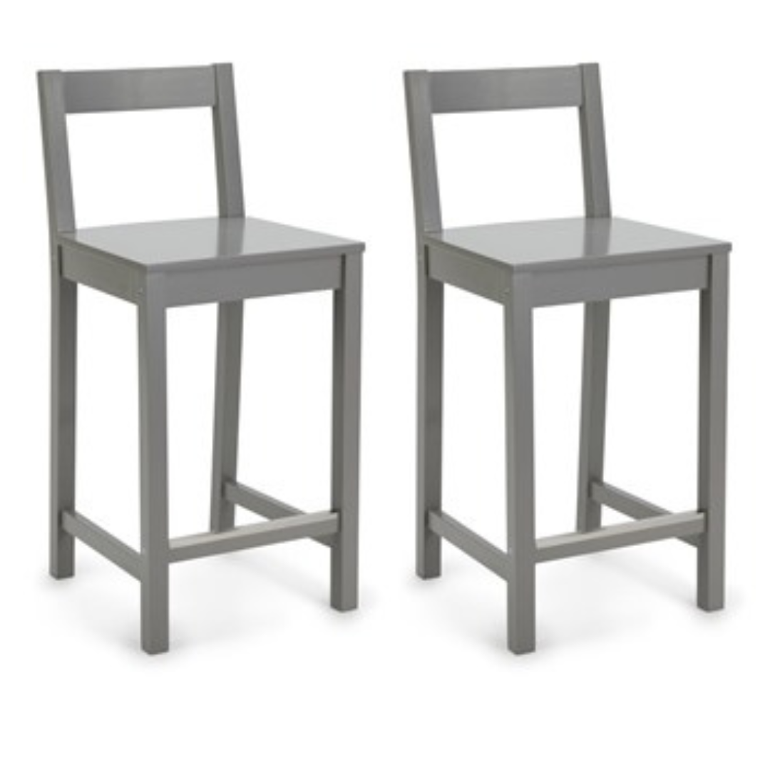 2-Count 24" Amazon Basics Wooden Bar Stool W/ Backrest
