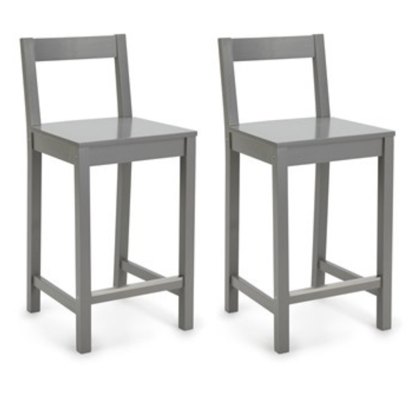 2-Count 24" Amazon Basics Wooden Bar Stool W/ Backrest