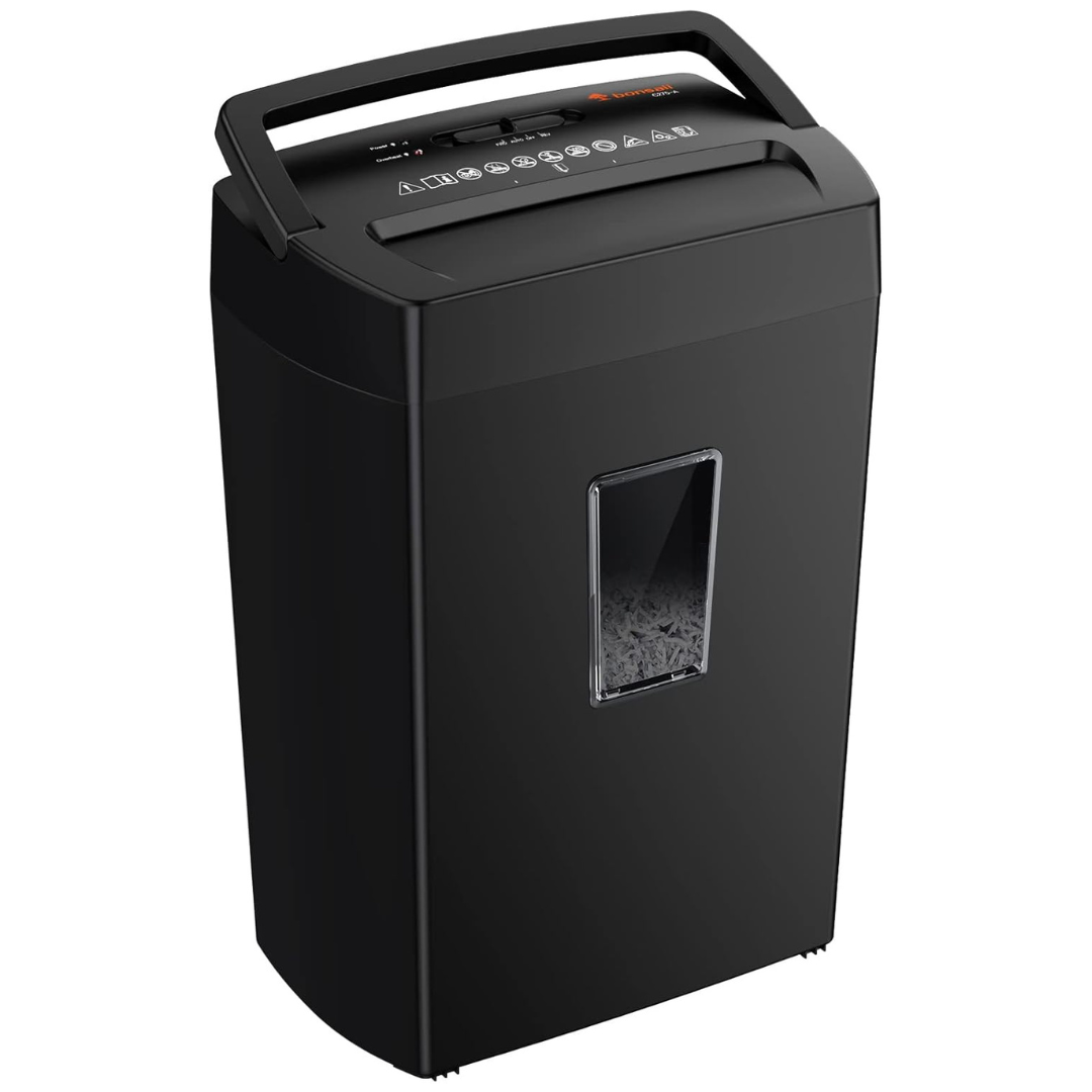 Bonsaii 12-Sheet 5.5 Gal Heavy Duty Cross Cut Paper Shredder