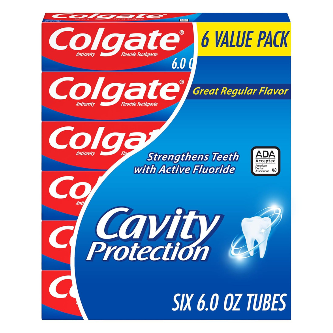 6-Pack Colgate 6oz Cavity Protection Toothpaste With Fluoride