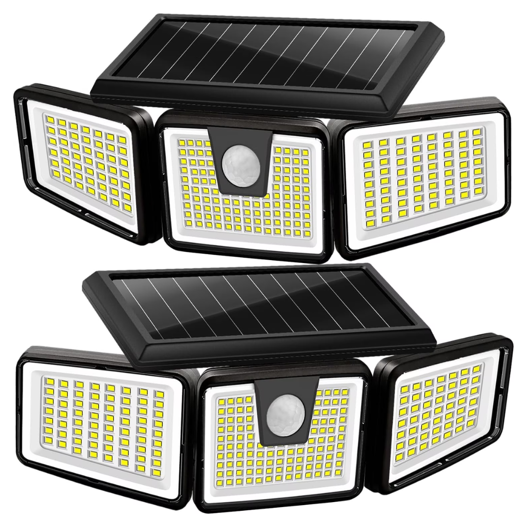 2-Pack 225-LED Solar Motion Sensor Outdoor Lights