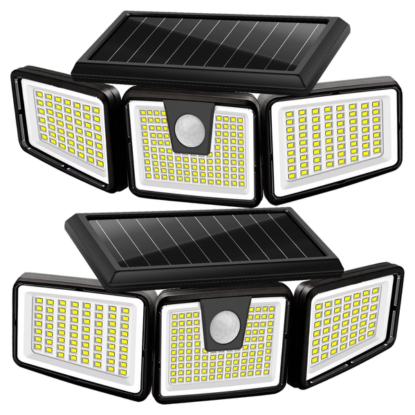 2-Pack 225-LED Solar Motion Sensor Outdoor Lights
